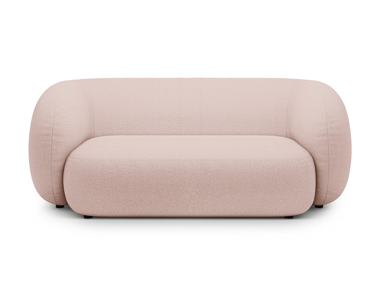 Canapea modulara 2 locuri, Kate, Micadoni Home, 183x99x76 cm, tesatura boucle, roz pudra - imagine 5